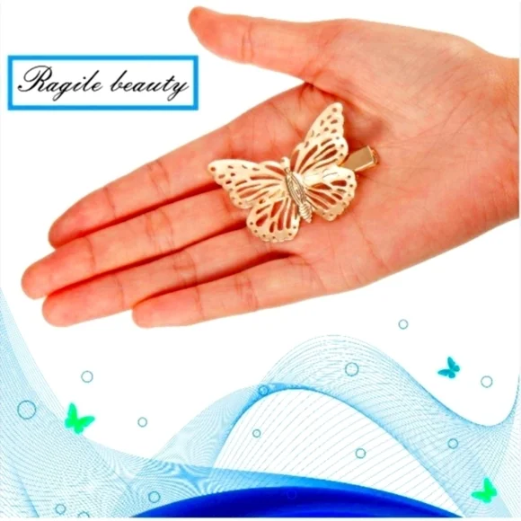 Set of 24 Pcs Gold Butterfly Hairpins - Picture 6 of 8